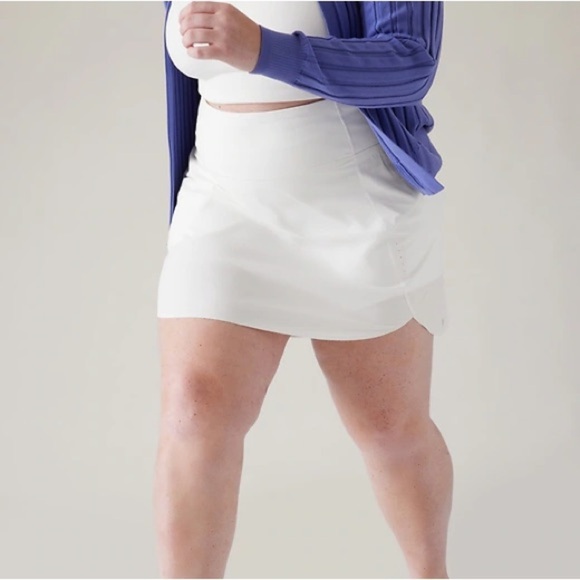Athleta Run With It 16” White Skirt Skort - Picture 1 of 9
